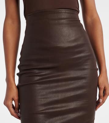 Dirt Pillar leather and cotton maxi skirt | Rick Owens