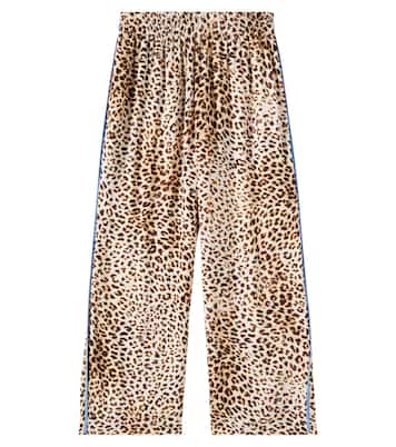 Leopard-print satin wide-leg pants | Monnalisa
