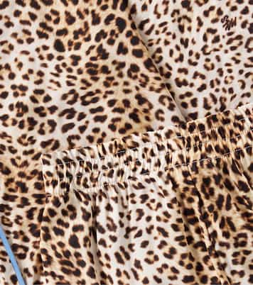 Leopard-print satin wide-leg pants | Monnalisa