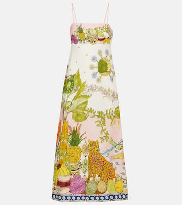 Hazel printed linen-blend maxi dress | Alémais