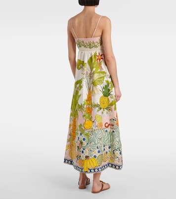 Hazel printed linen-blend maxi dress | Alémais