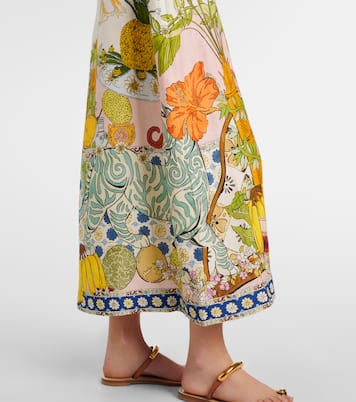 Hazel printed linen-blend maxi dress | Alémais