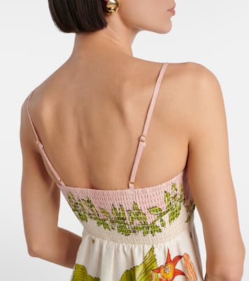Hazel printed linen-blend maxi dress | Alémais