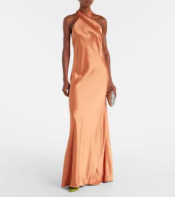 Robe longue Pandora en satin  | Galvan