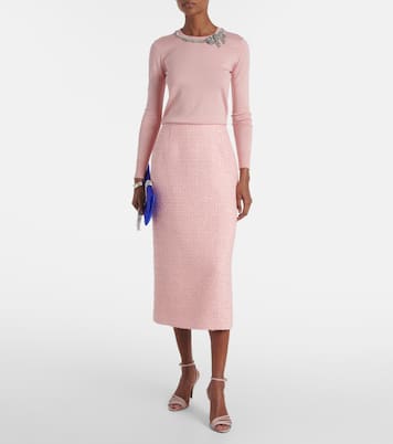 Embellished silk and cotton sweater | Carolina Herrera
