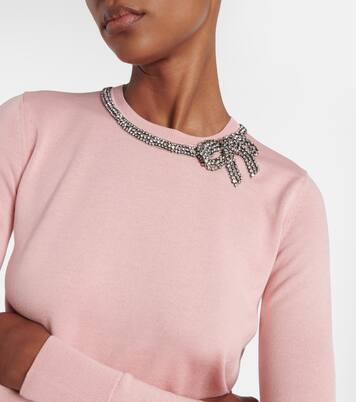 Embellished silk and cotton sweater | Carolina Herrera