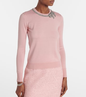 Embellished silk and cotton sweater | Carolina Herrera