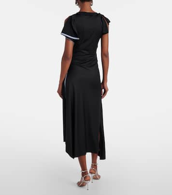 Vestido midi asimétrico drapeado | Victoria Beckham