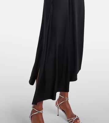 Vestido midi asimétrico drapeado | Victoria Beckham