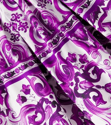 Falda Majolica de popelín de algodón | Dolce&Gabbana Kids