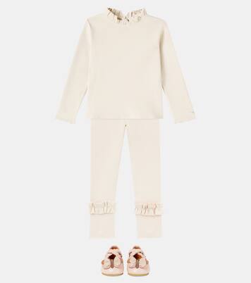 Top Milah en mezcla de algodón con volantes | Donsje