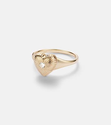 9kt gold ring with diamond | Persée
