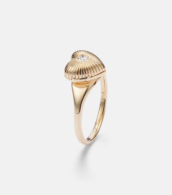 9kt gold ring with diamond | Persée