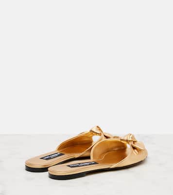 Metallic leather slides | Dolce&Gabbana