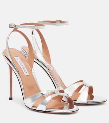 You and I metallic leather sandals | Aquazzura