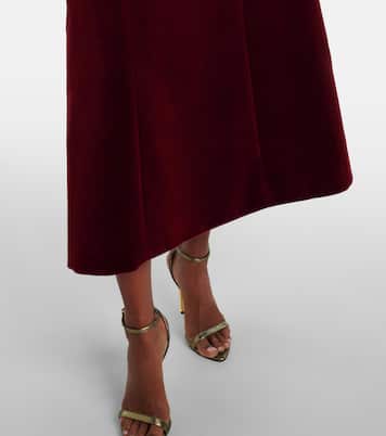 Carita off-shoulder cotton velvet midi dress | Emilia Wickstead