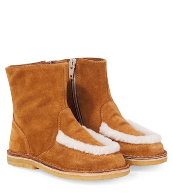 Shearling-trimmed suede boots | PèPè