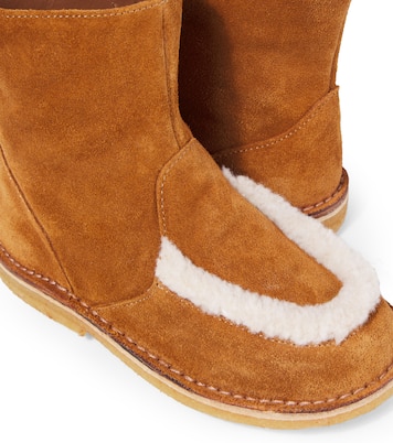 Shearling-trimmed suede boots | PèPè