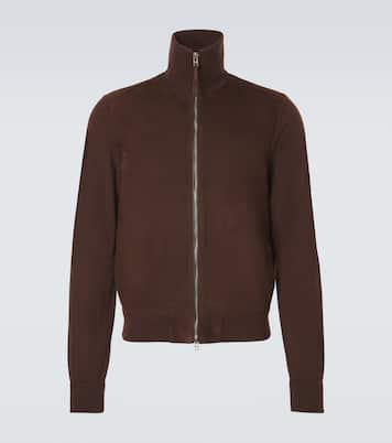 Cardigan mit Veloursleder | Tom Ford