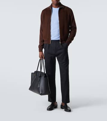 Cardigan mit Veloursleder | Tom Ford