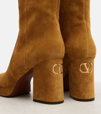 Fawcette 90 suede platform ankle boots | Valentino Garavani