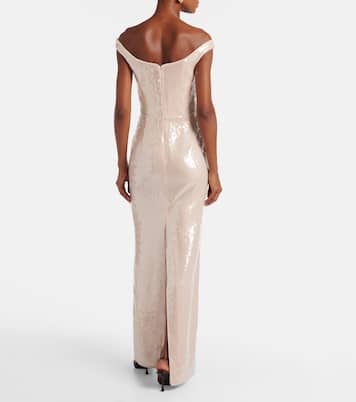 Off-Shoulder-Robe mit Pailletten | Roland Mouret