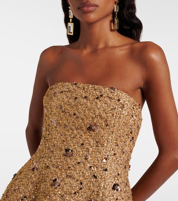 Bustier-Kleid Kit aus Tweed mit Pailletten | Simkhai
