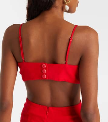 Minikleid Red Flower aus einem Leinengemisch | Farm Rio