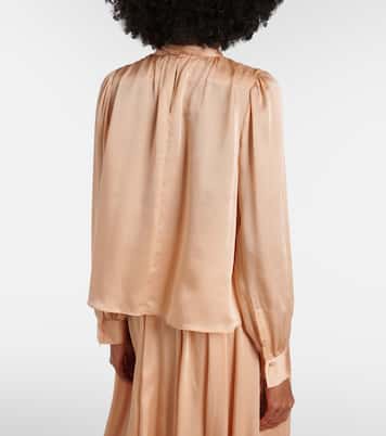 Ornament tie-neck silk chiffon blouse | Ulla Johnson