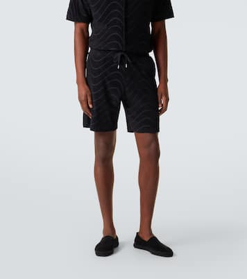 Embroidered cotton-blend terry shorts | Frescobol Carioca