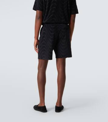 Embroidered cotton-blend terry shorts | Frescobol Carioca