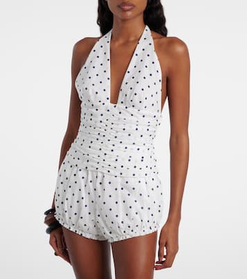 Edie polka-dot halterneck top | Posse