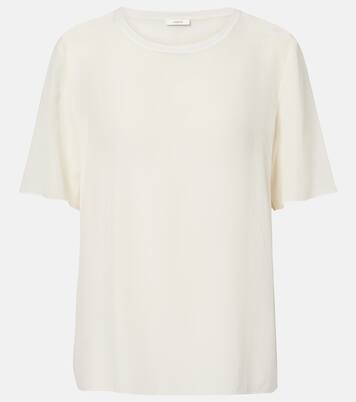 Rubin silk crêpe de soie T-shirt | Joseph