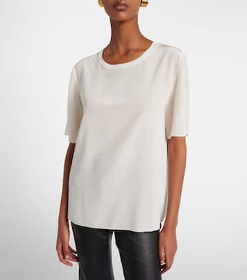 Rubin silk crêpe de soie T-shirt | Joseph