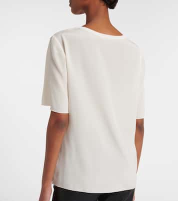 Rubin silk crêpe de soie T-shirt | Joseph