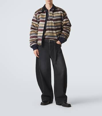 Polo rayé en coton | Sacai