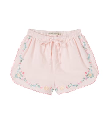 Orchid floral embroidered cotton shorts | The New Society
