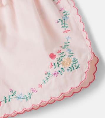 Orchid floral embroidered cotton shorts | The New Society