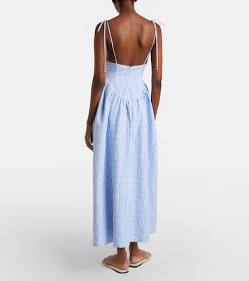 Abito lungo Paloma in popeline di cotone a quadri | Bananhot