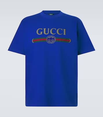 T-shirt en coton et soie à logo | Gucci