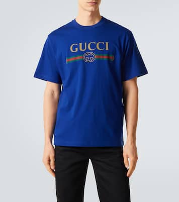 T-shirt en coton et soie à logo | Gucci