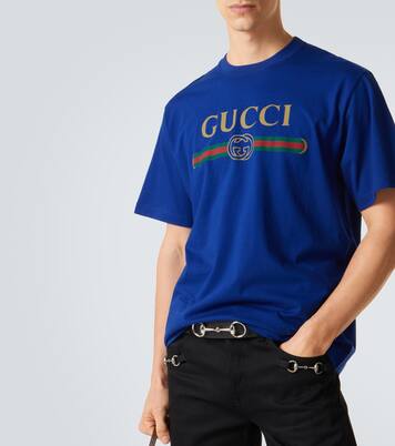 T-shirt en coton et soie à logo | Gucci