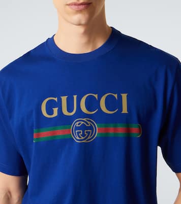 T-shirt en coton et soie à logo | Gucci