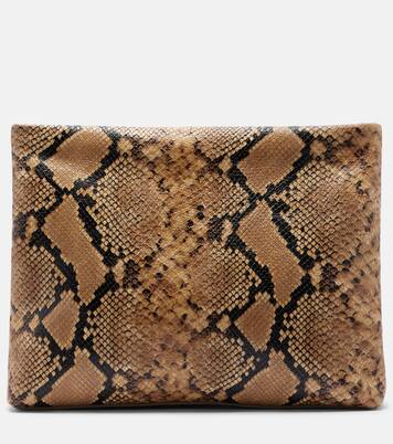 Jerry Small snake-print leather clutch | Nili Lotan
