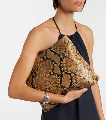 Jerry Small snake-print leather clutch | Nili Lotan