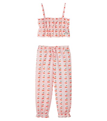 Set Cherries aus Top und Hose aus Baumwolle | Tinycottons