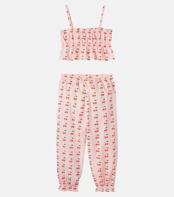 Set Cherries aus Top und Hose aus Baumwolle | Tinycottons