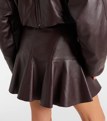 Pleated leather miniskirt | Alaïa
