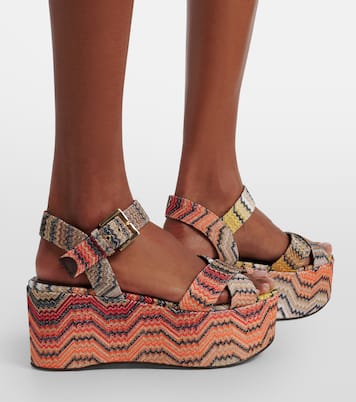 Julia Zigzag lamé platform sandals | Missoni