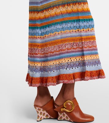 Vestido largo de croché de algodón a rayas | Etro